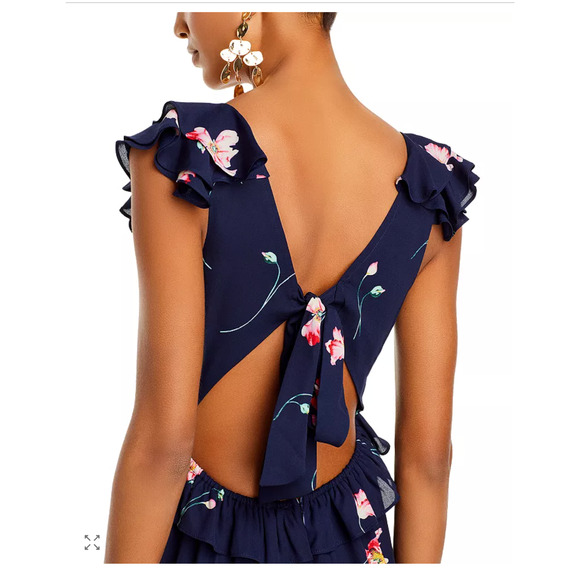 AQUA Bloomingdale's 'Ruffled Maxi dress - Exclusive', XS NWT - Picture 3 of 5